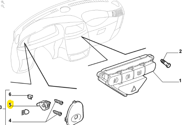 PRZELACZNIK USTAWIANIA REFLEKTORÓW FIAT nowy oryginalny 735336599 - obrazek 3