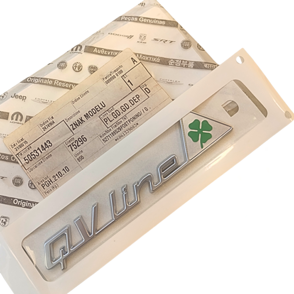 Logo znaczek emblemat napis QV Line Giulietta nowy oryginalny 50531443 - obrazek 4